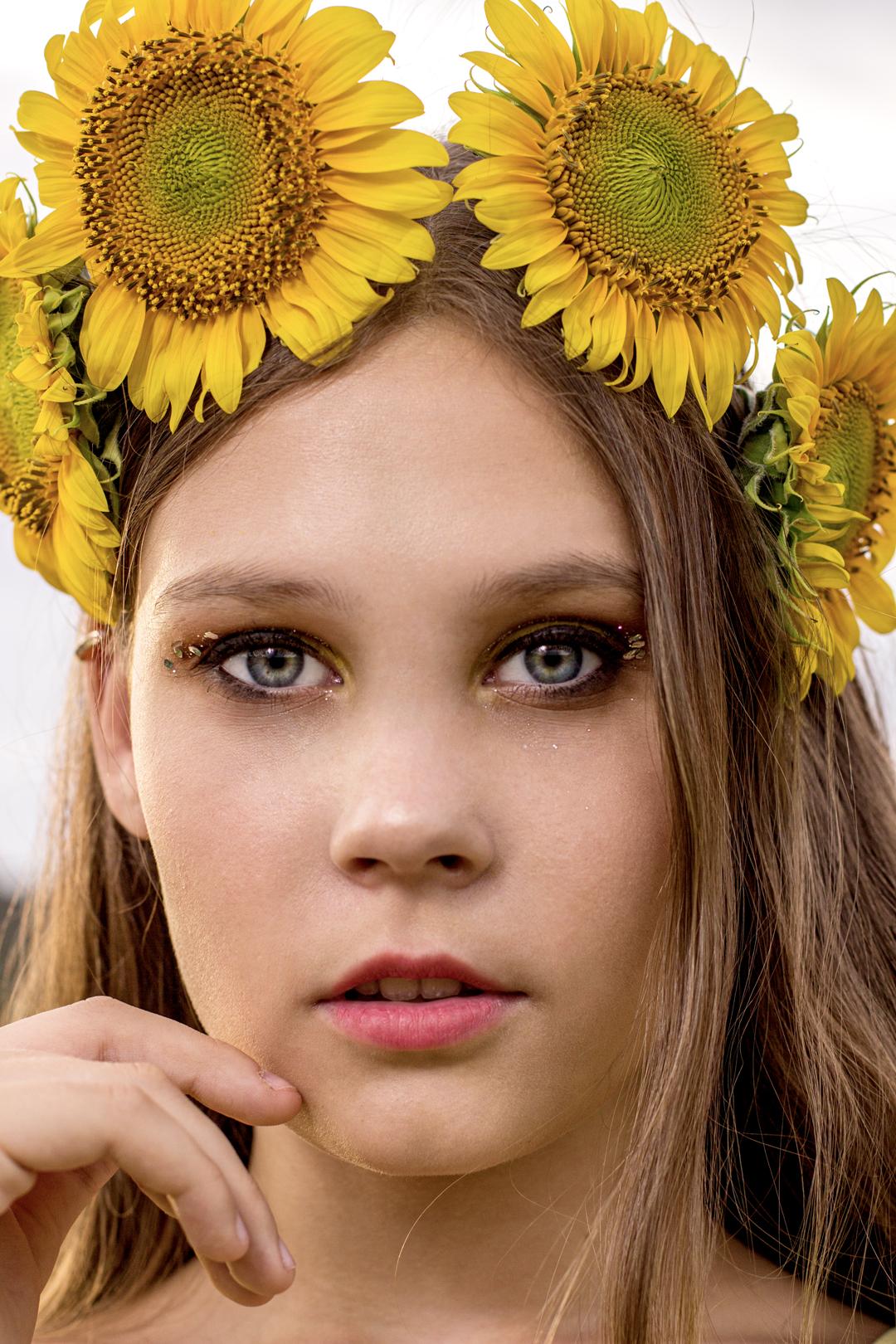 Foto retrato girasoles
